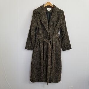 NWOT Ava & Viv Brown Speckled Belted Coat Size 1X